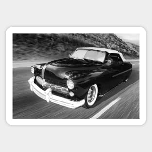 Getaway in a Mercury Coupe BW Sticker